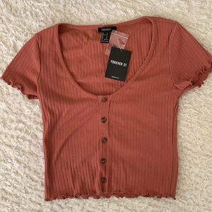 Button Crop Top